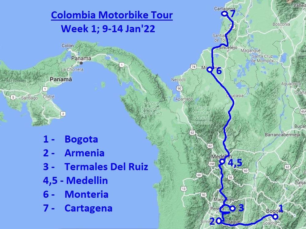 Explore Colombia motorcycle tour, week 1 Explore Colombia motorcycle tour, week 1